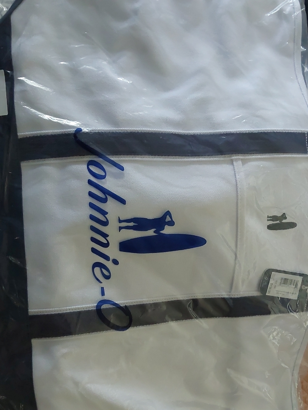 johnnie-O White and Navy Travel Tote